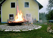 Lagerfeuerstimmung mit der Feuerschale auf dem Naturhof Hojoutz